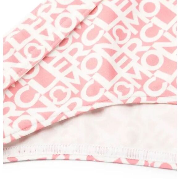 Moncler Monogram Logo 2-Piece Bikini Set Size XL NWT Pastel Pink Multi $520 - Picture 8 of 12